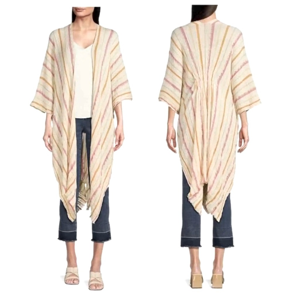Vince Camuto Long Metallic Kimono